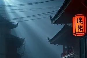 《半城雨线》城市街道雨幕中的橱窗反光示意